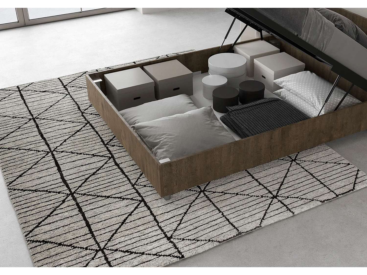 Bed 140x200 walnoot Nuamo