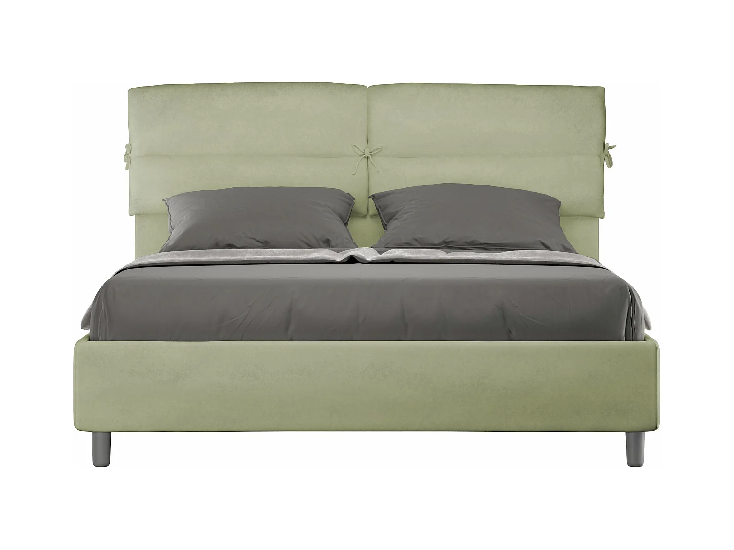 Lit coffre rembourré 160x200 microfibre vert Nandy