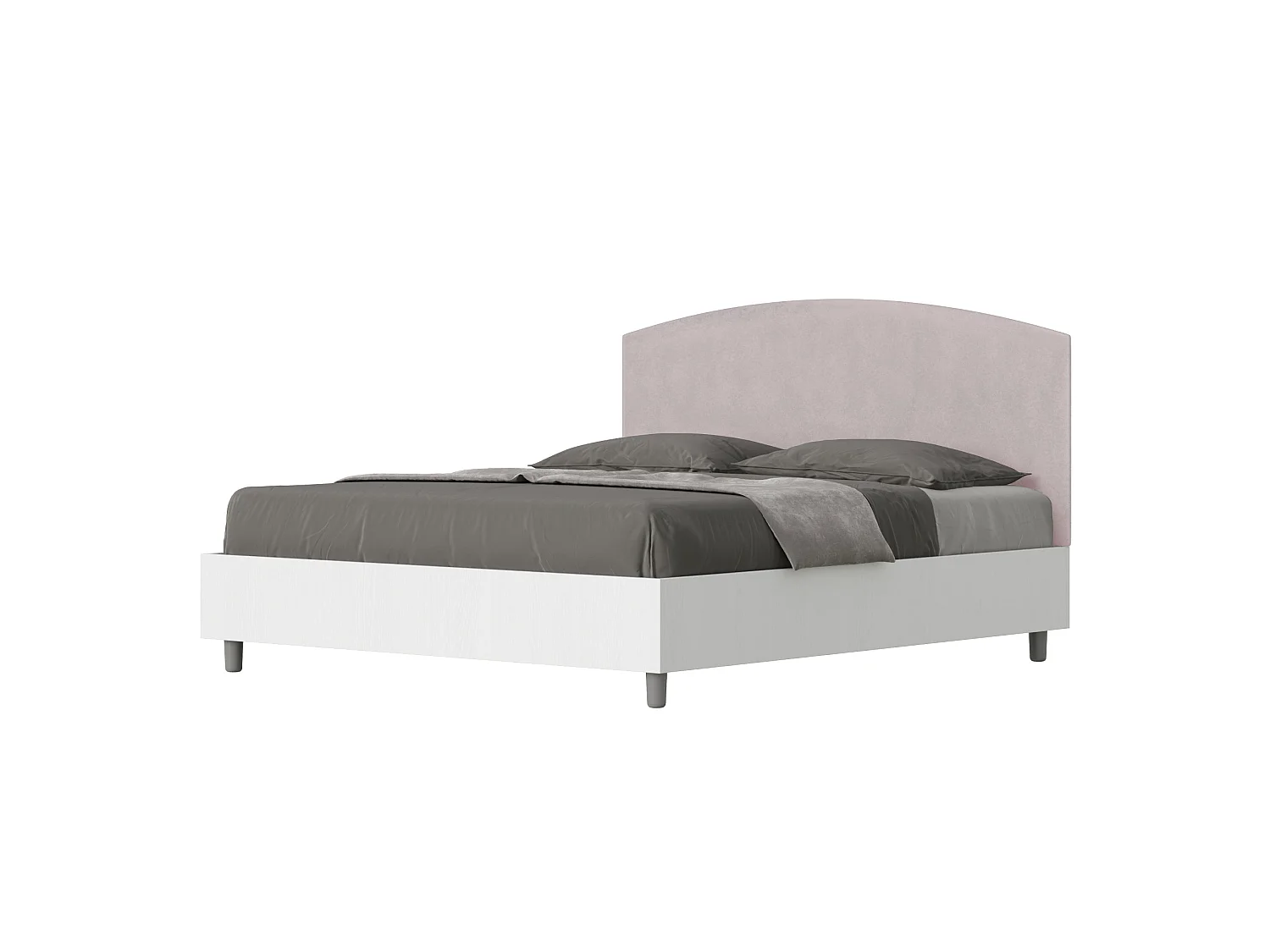 Cama con almacenaje 160x200 estructura fresno blanco cabecero microfibra lila Antilia