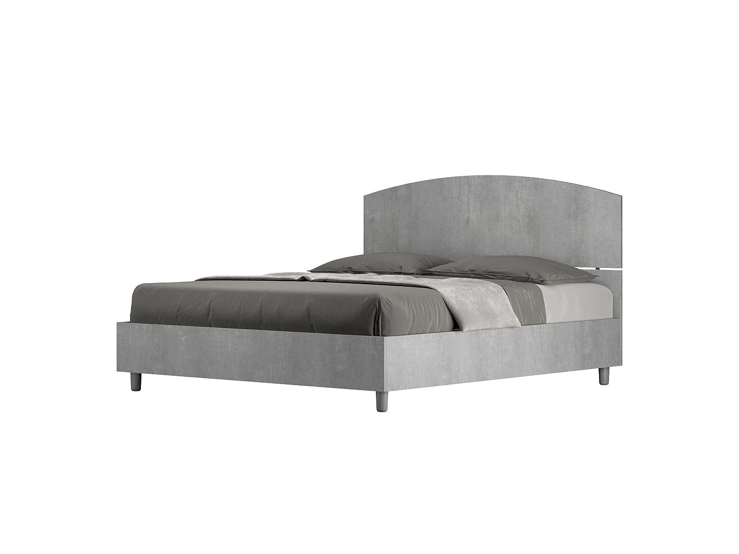 Lit coffre 160x200 gris béton Dora