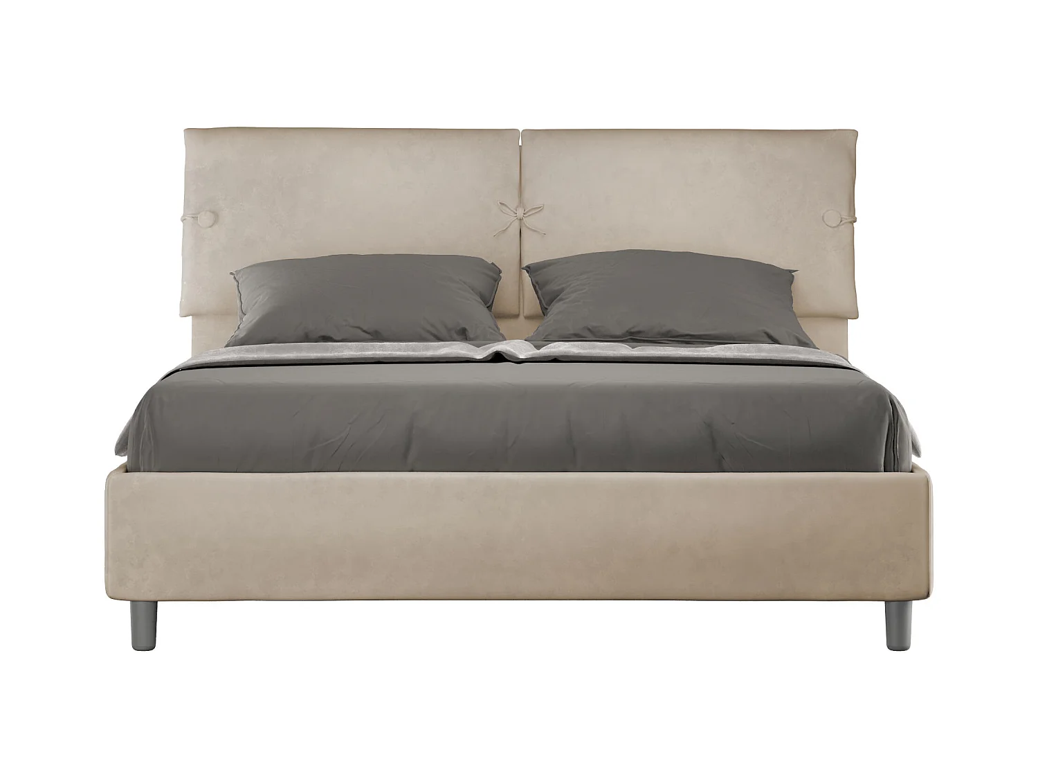 Lit coffre rembourré 160x200 microfibre sable Sleeper