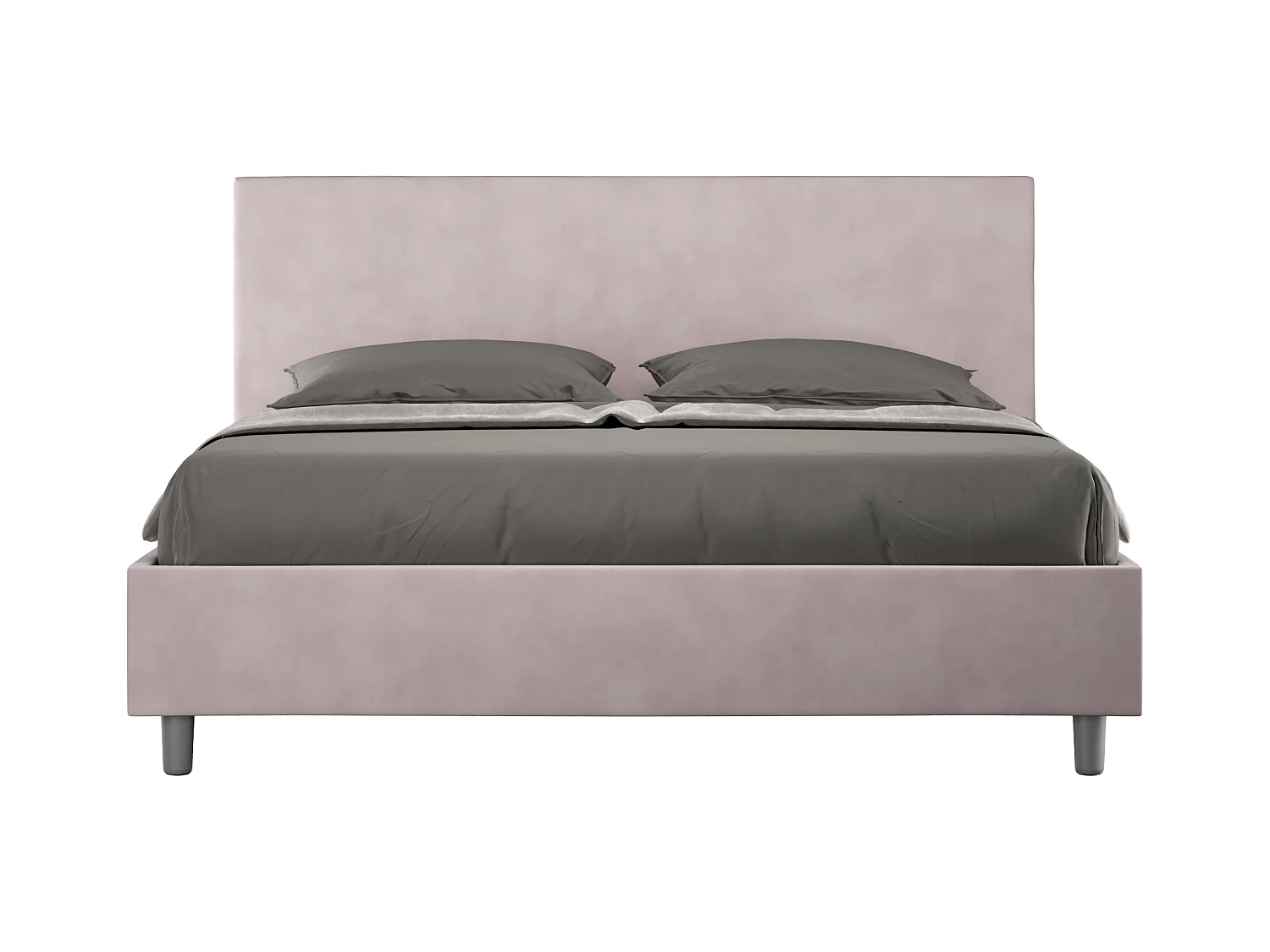 Lit coffre rembourré 160x200 microfibre lilas Adele