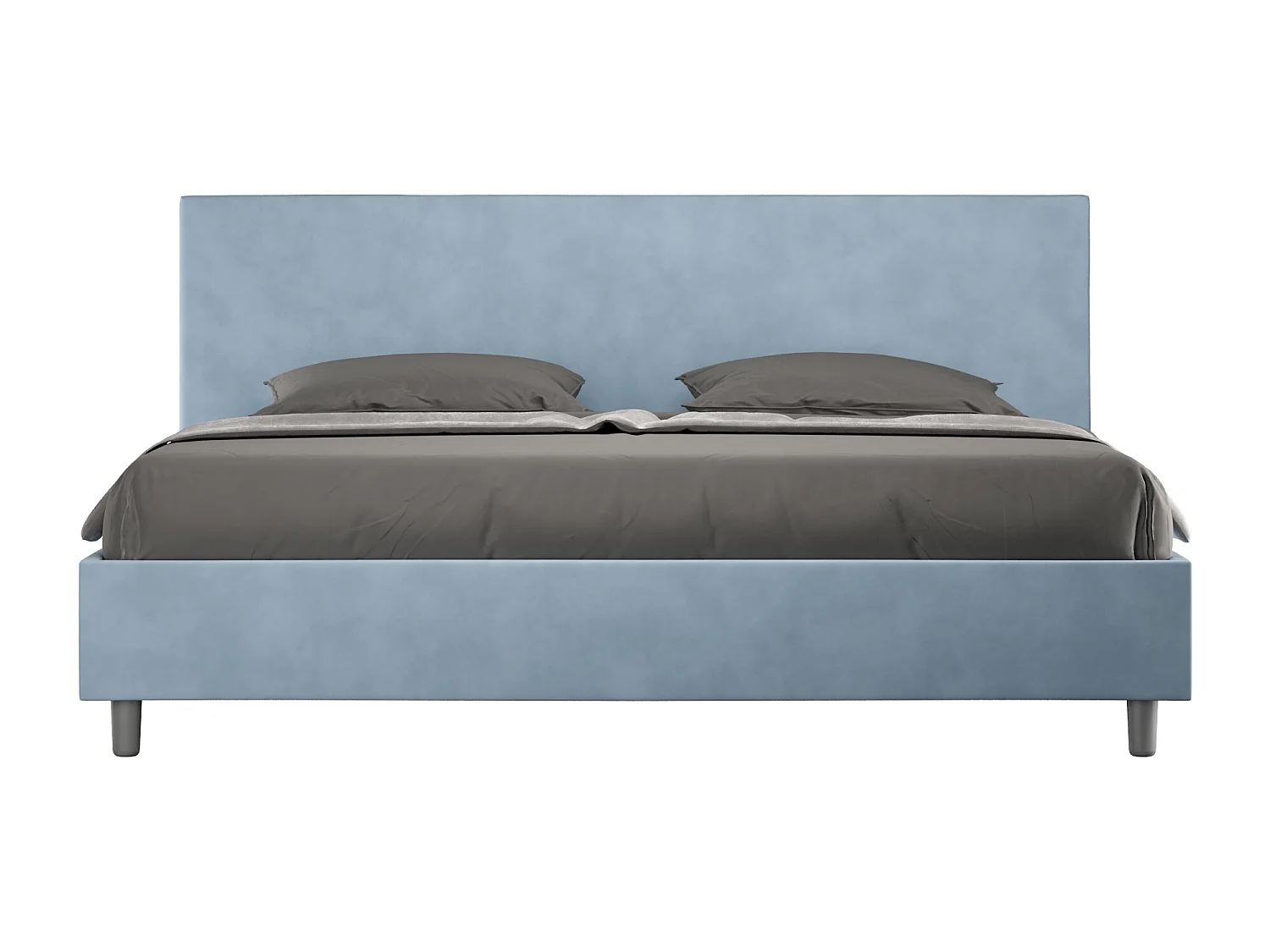 Gestoffeerd Bed 180x200 zonder lattenbodem microvezel lichtblauw Adele