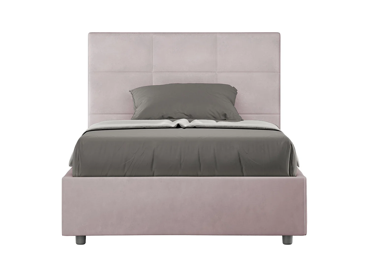 Lit 1 place et demi sans sommier rembourré 120x200 microfibre lilas Mika