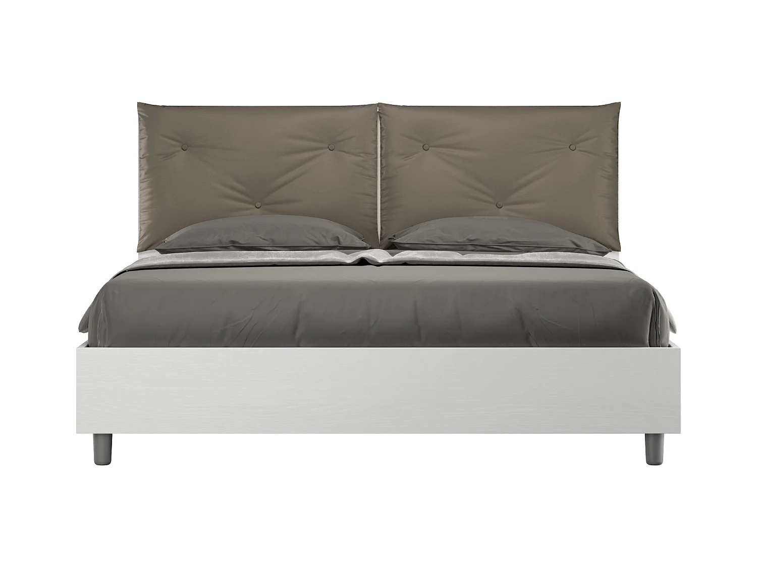 Lit avec sommier 160x200 avec coussins similicuir cappuccino Egos Appia