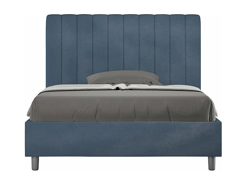 Cama acolchada microfibra Agueda azul sin somier 120x200