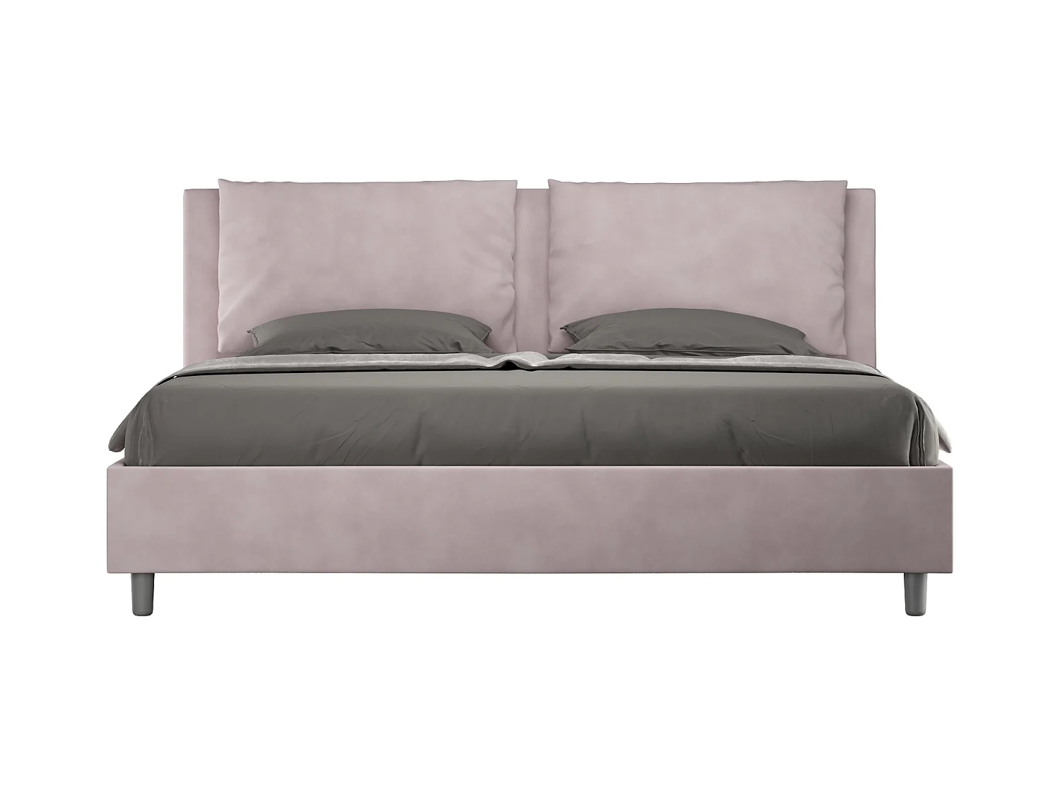 Lit avec sommier rembourré 180x190 microfibre lilas Antea
