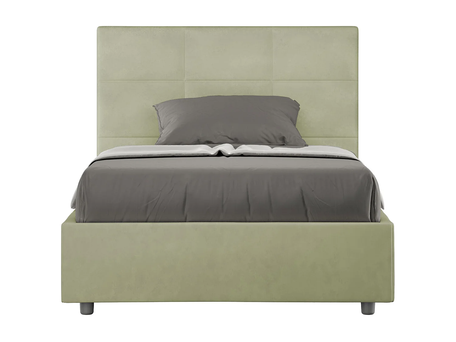 Cama acolchada microfibra té verde Mika sin somier 120x200