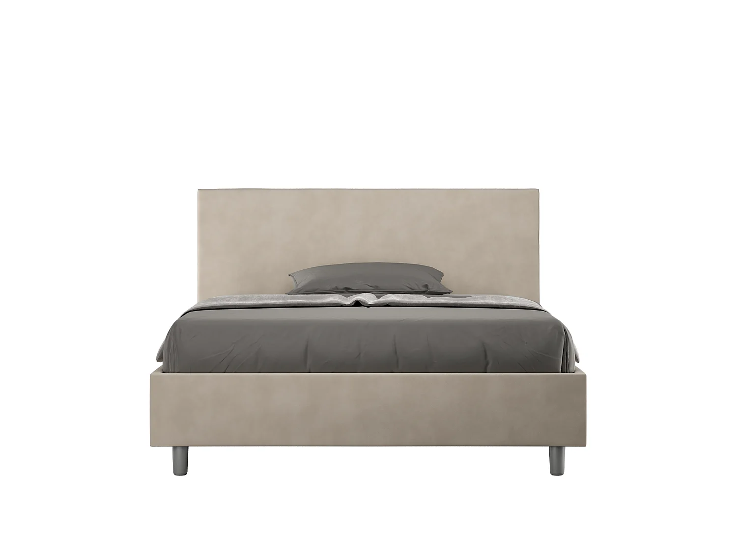 Gestoffeerd Bed 140x190 met lattenbodem microvezel zand Adele