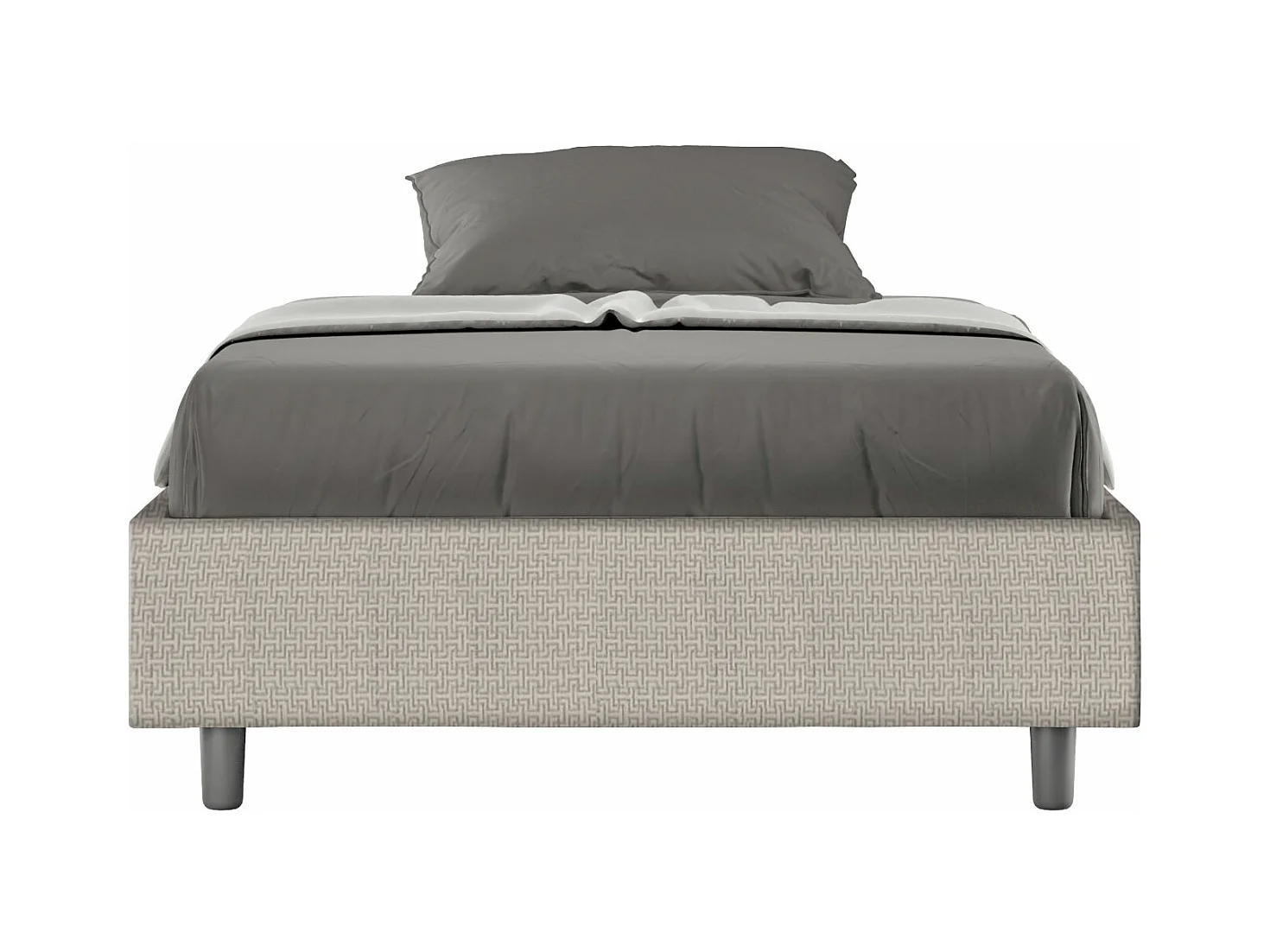 Boxspringbed met gestoffeerde bodem 120x190 Labirinto 01 witte Azelia stof