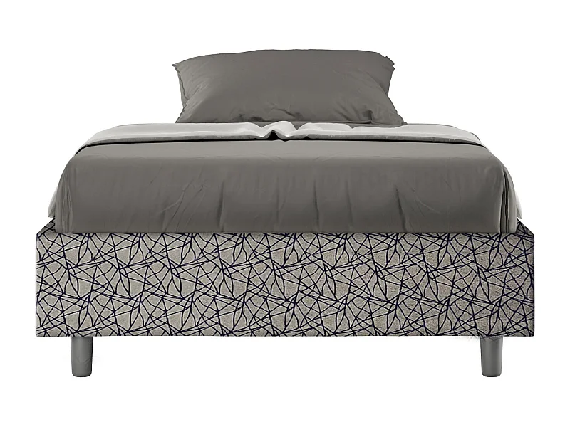 Gestoffeerd Bed 120x210 met lattenbodem stof Era 9 blauw Azelia