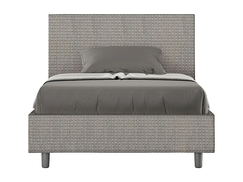 Gestoffeerd Bed 120x200 met lattenbodem stof Labirinto 2 grijs Adele