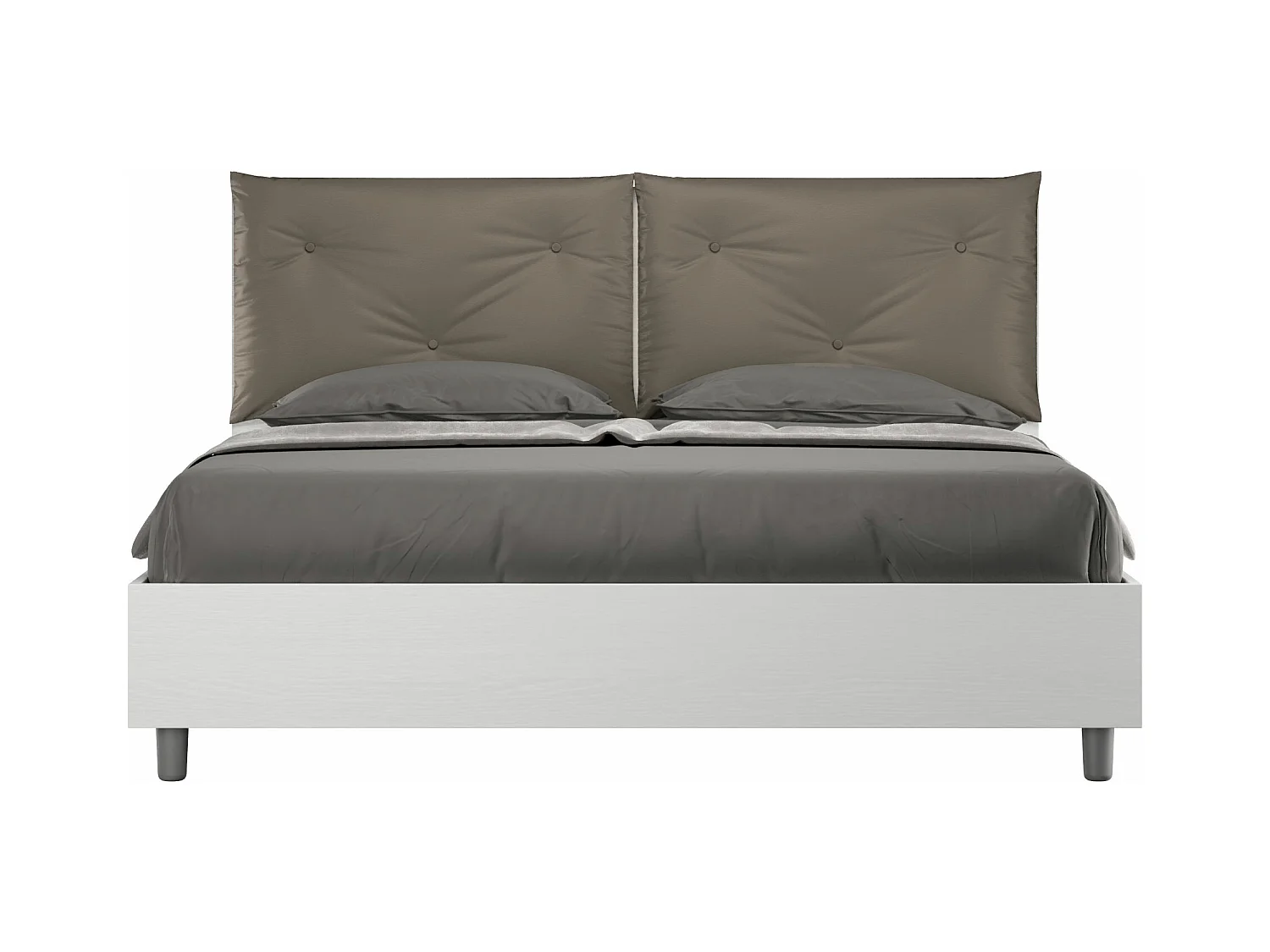 Cama sin somier 160x200 con cojines símil piel capuchino Egos Appia