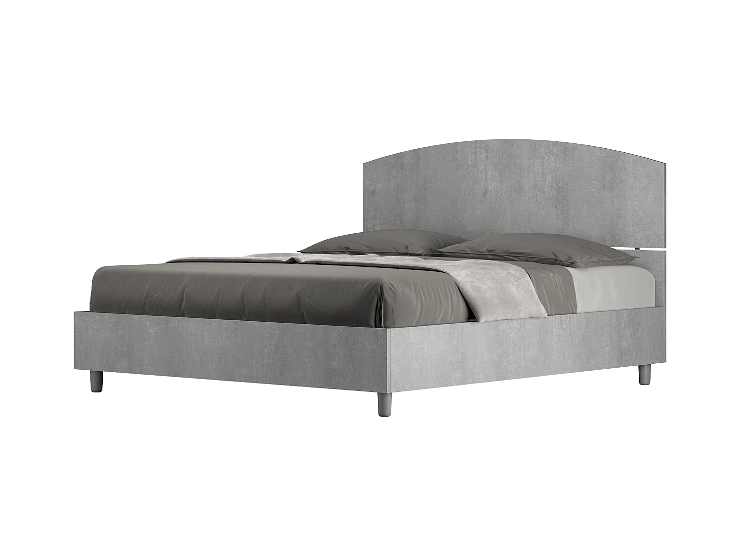 Lit avec sommier 160x200 gris béton Dora