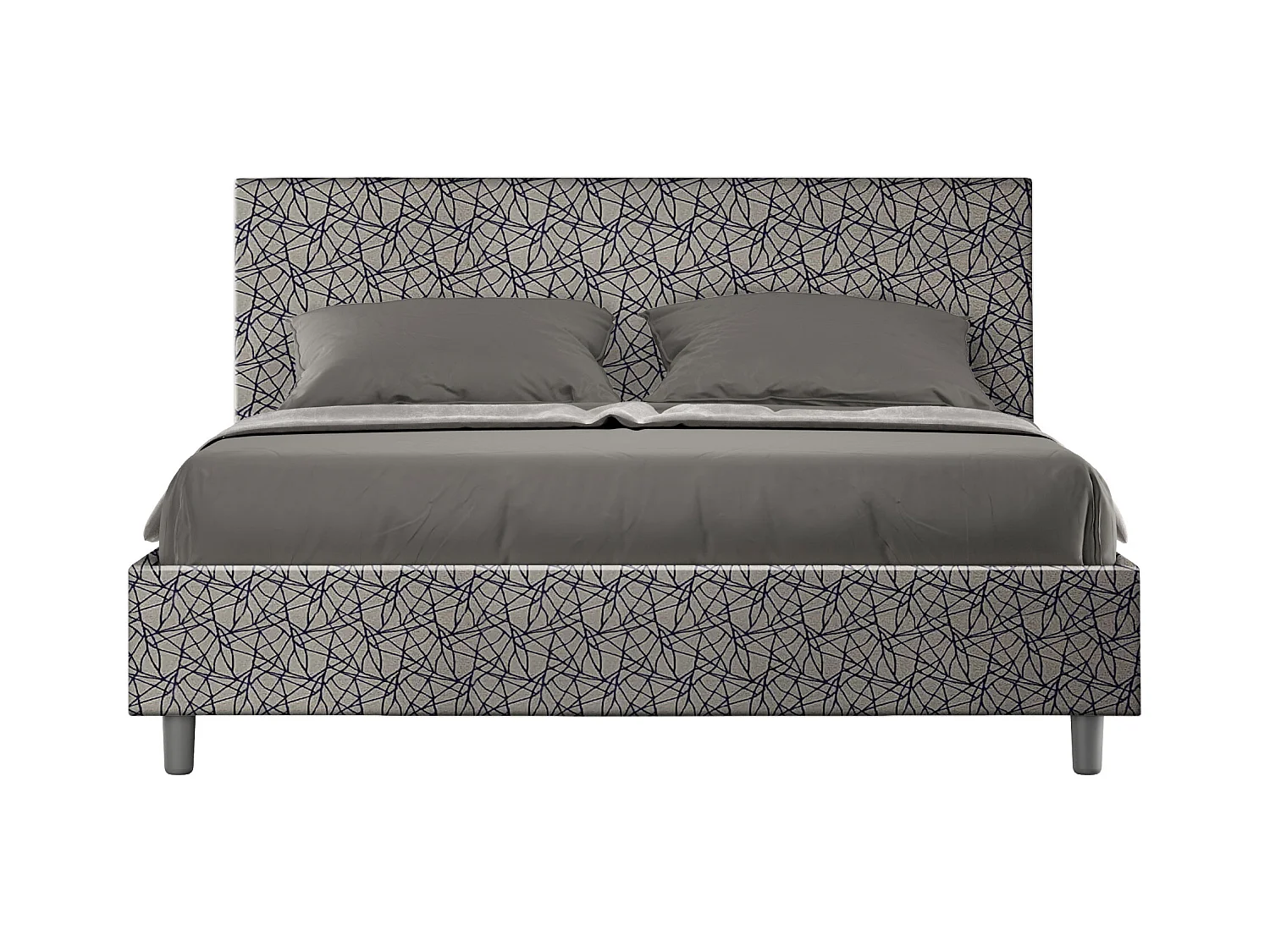 Gestoffeerd bed zonder bedbodem 160x210 stof Era 09 blauw Adele