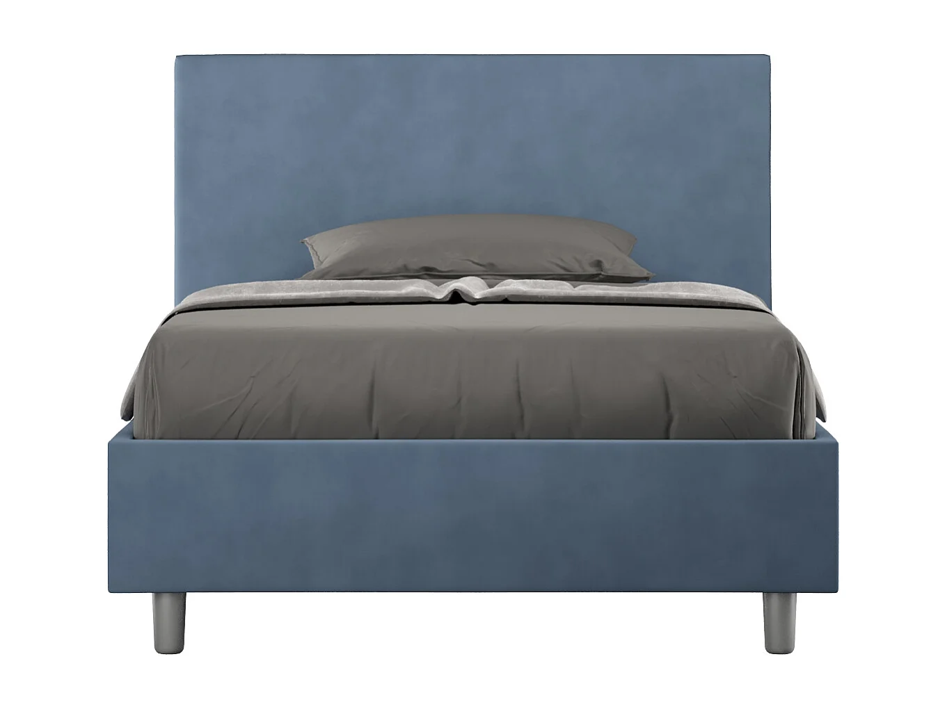 Gepolstertes Bett mit Lattenrost 120x200 mit Mikrofaserbezug Blau Adele