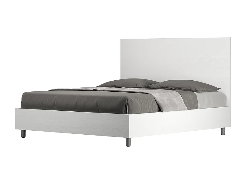 Letto matrimoniale senza rete 160x200 bianco frassino New Egos