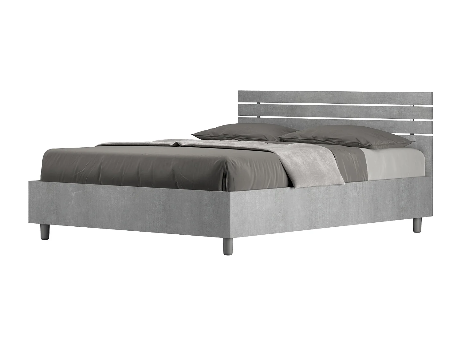 Bed zonder lattenbodem Recht hoofdbord 140x200 met Enkel cementlatten