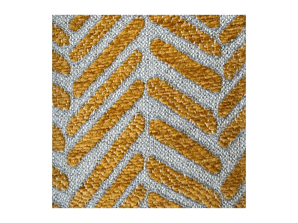 Cadre de lit 1 place et demi sans sommier rembourré 120x190 tissu Aragona 3 jaune Azelia