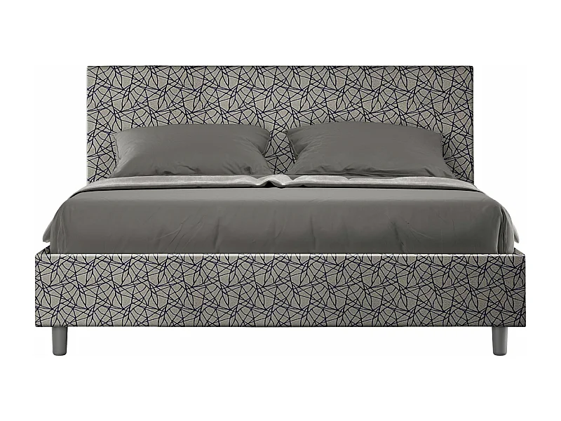 Letto senza rete imbottito 160x200 tessuto Era 09 blu Adele