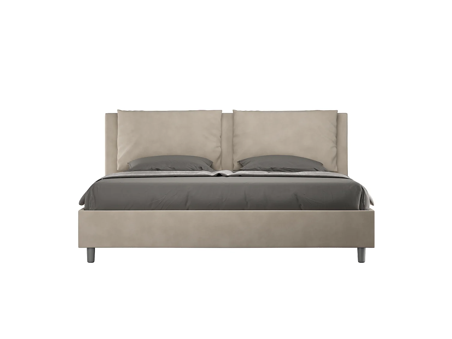 Lit sans sommier rembourré 180x190 microfibre sable Antea