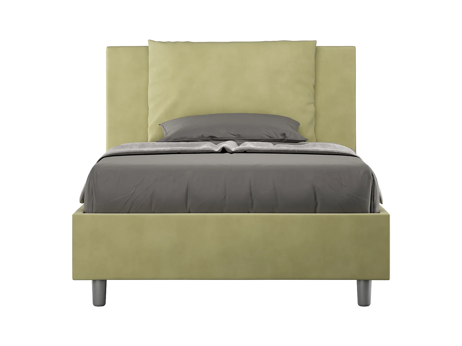 Lit 1 place et demi sans sommier rembourré 120x200 microfibre vert Antea