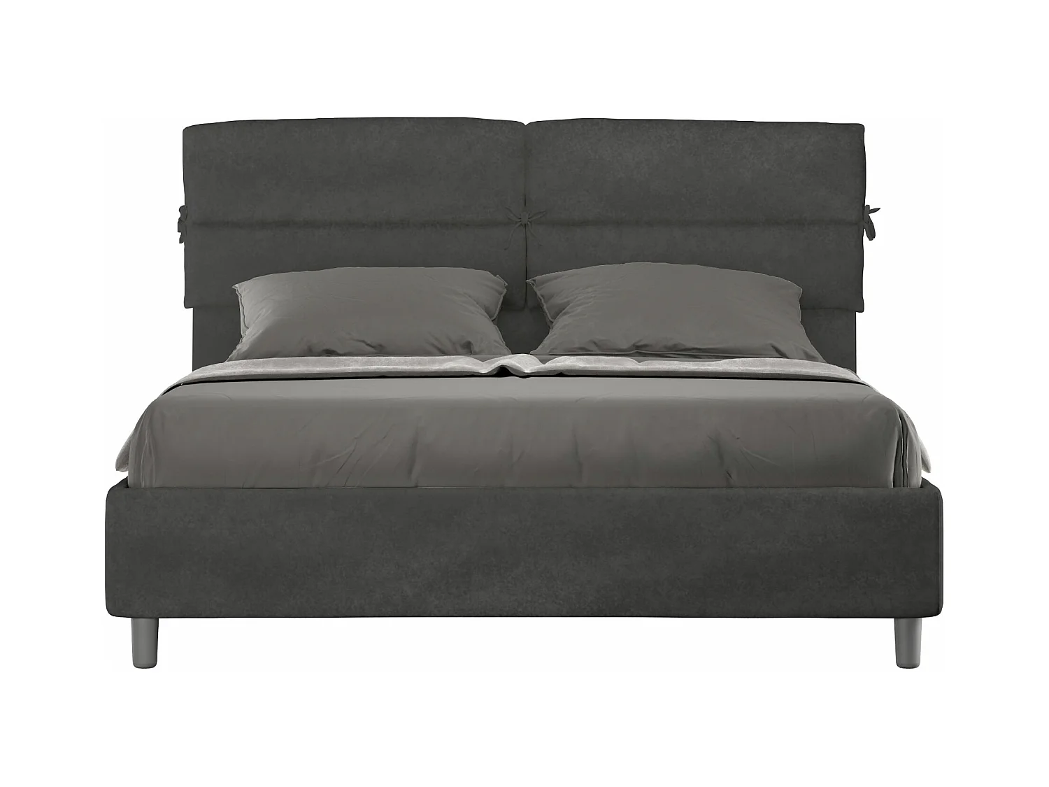 Nandy grijs microvezel gestoffeerd bed zonder lattenbodem 160x190