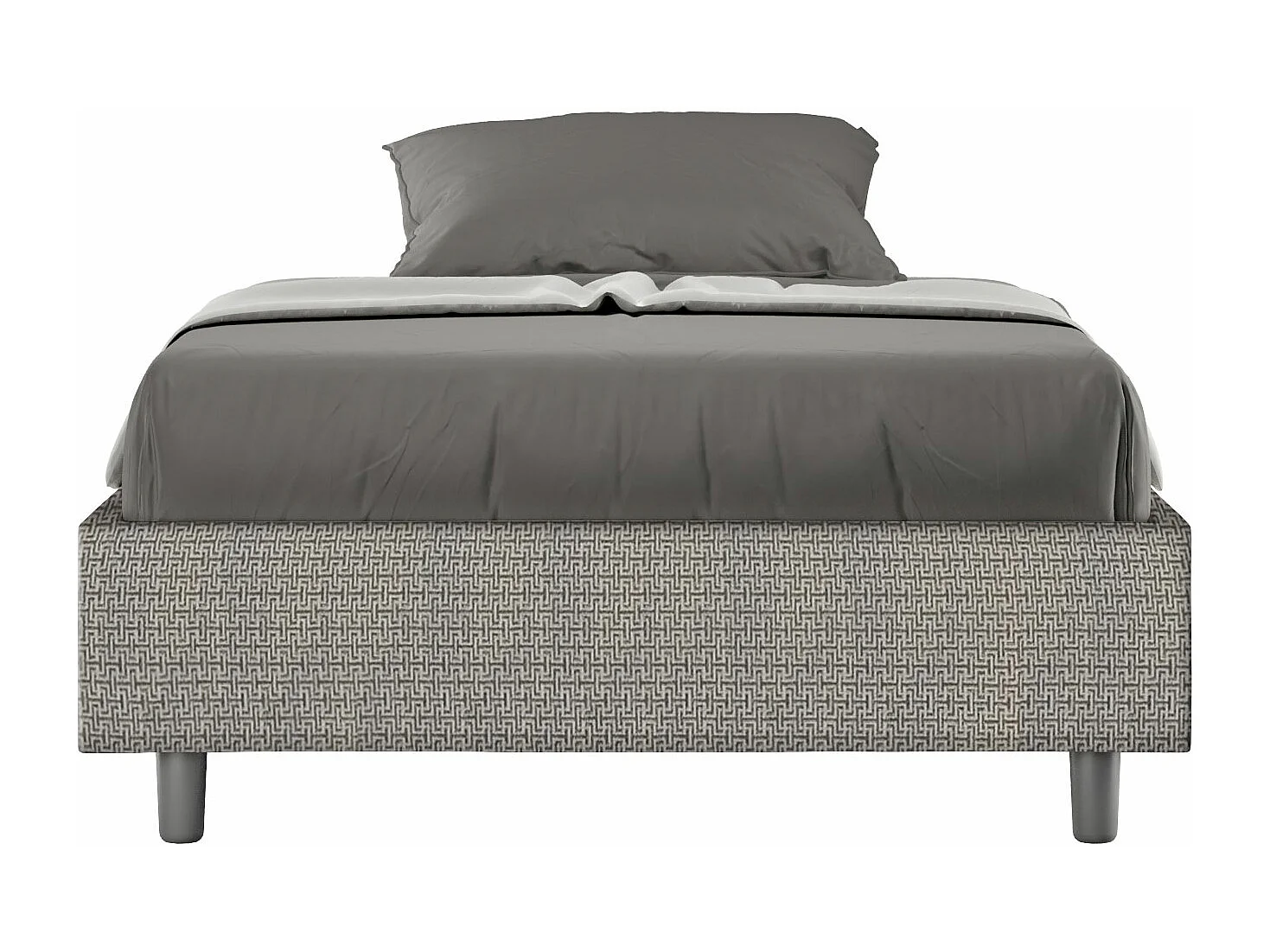 Letto Sommier con rete imbottito 120x200 tessuto Labirinto 02 grigio Azelia