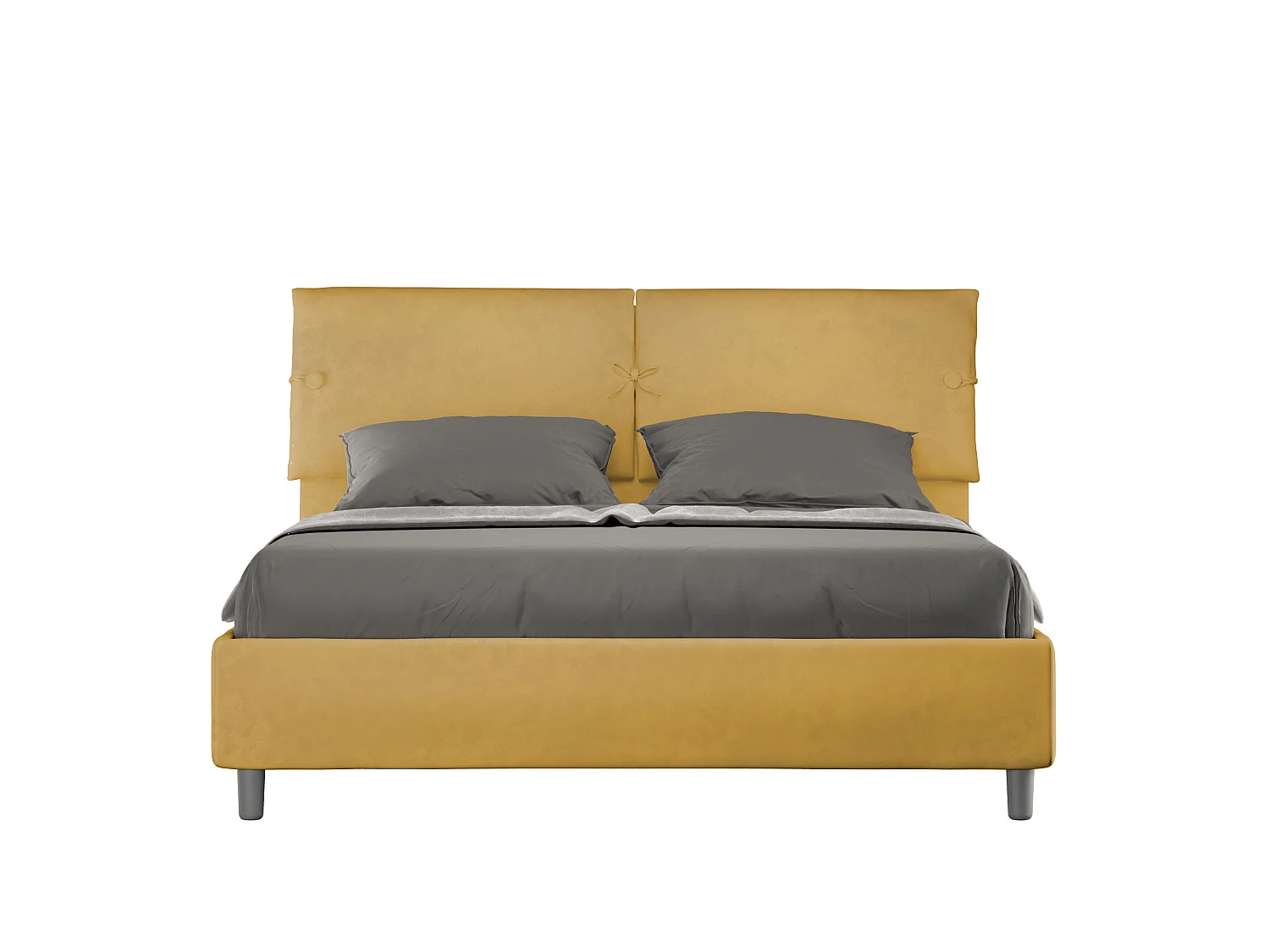 Gestoffeerd Bed 160x210 met lattenbodem microvezel oker Sleeper