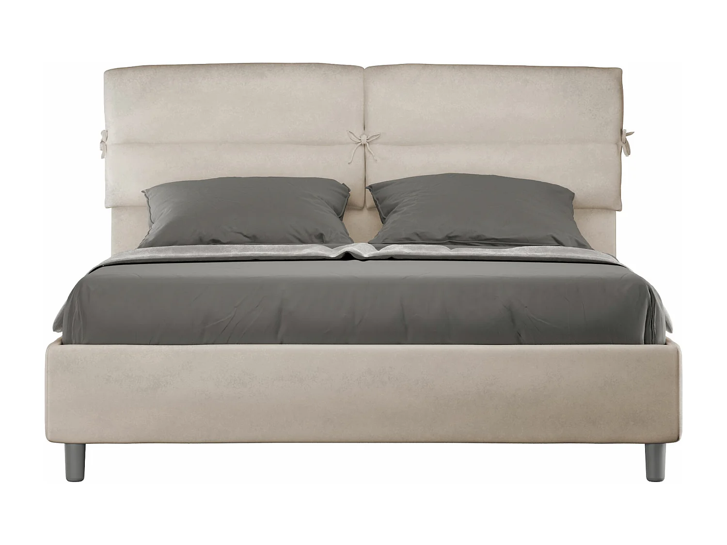 Lit sans sommier rembourré 160x210 microfibre sable Nandy