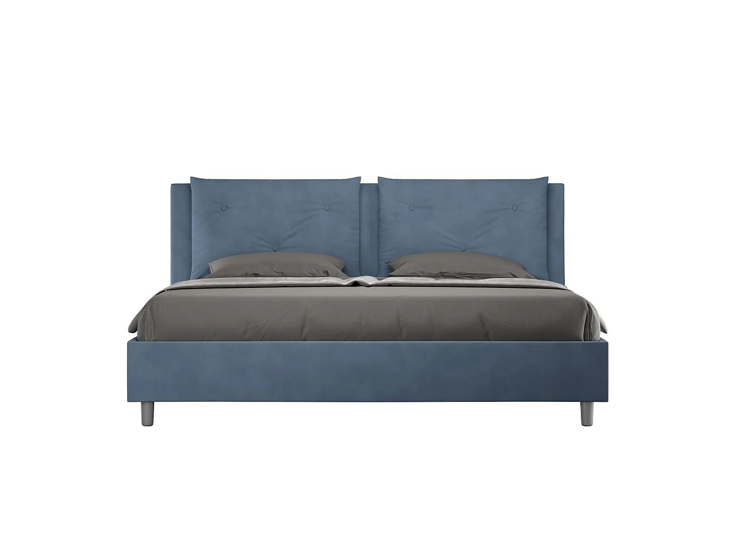 Lit avec sommier rembourré 180x210 microfibre bleu Appia