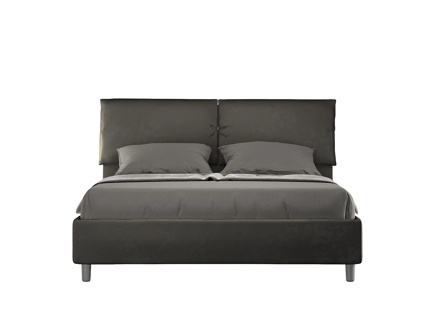 Lit sans sommier rembourré 160x210 microfibre gris Mados