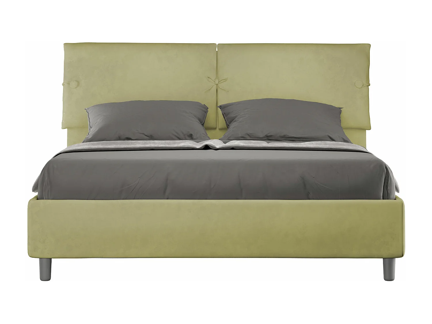 Letto con rete imbottito 160x190 microfibra tè verde Sleeper
