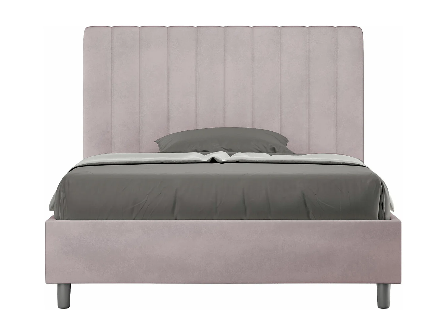 Letto con rete imbottito 120x210 microfibra glicine Agueda