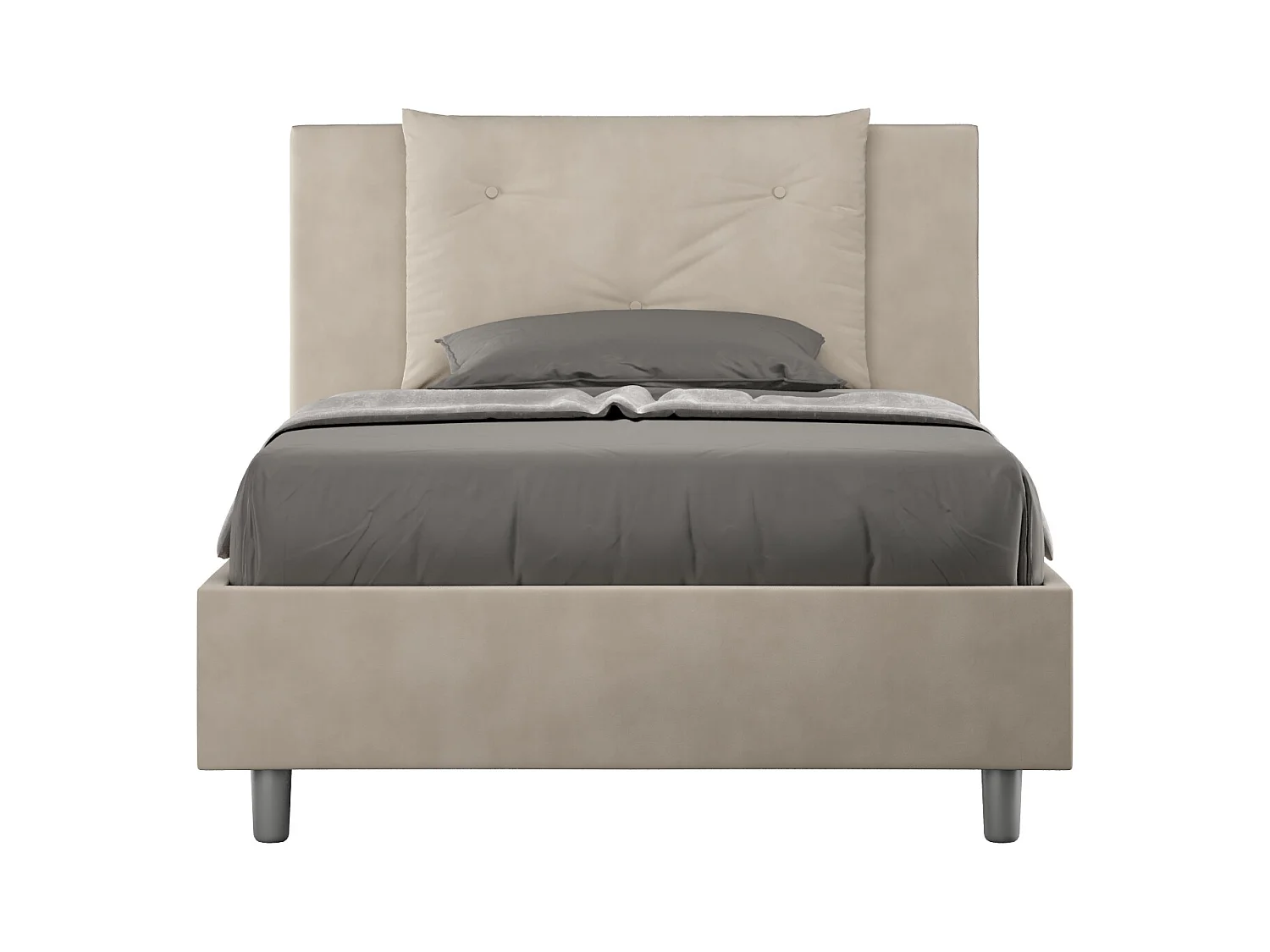 Gestoffeerd bed zonder bedbodem 120x210 in microvezel Appien zand