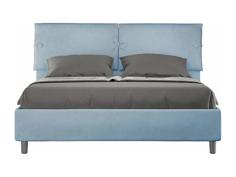 Cama Sleeper acolchada microfibra azul claro sin somier 160x190