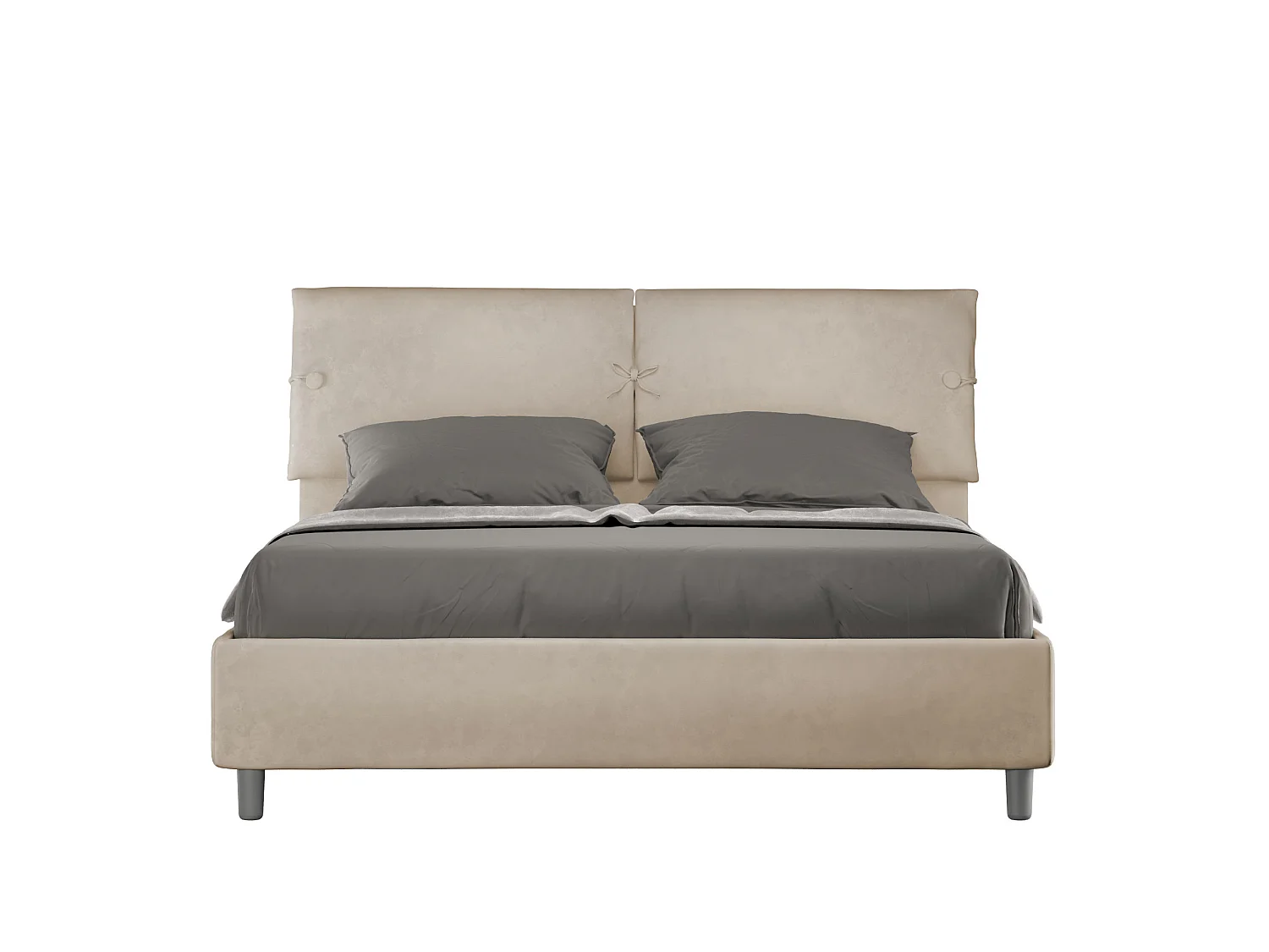 Lit sans sommier rembourré 160x210 microfibre sable Sleeper