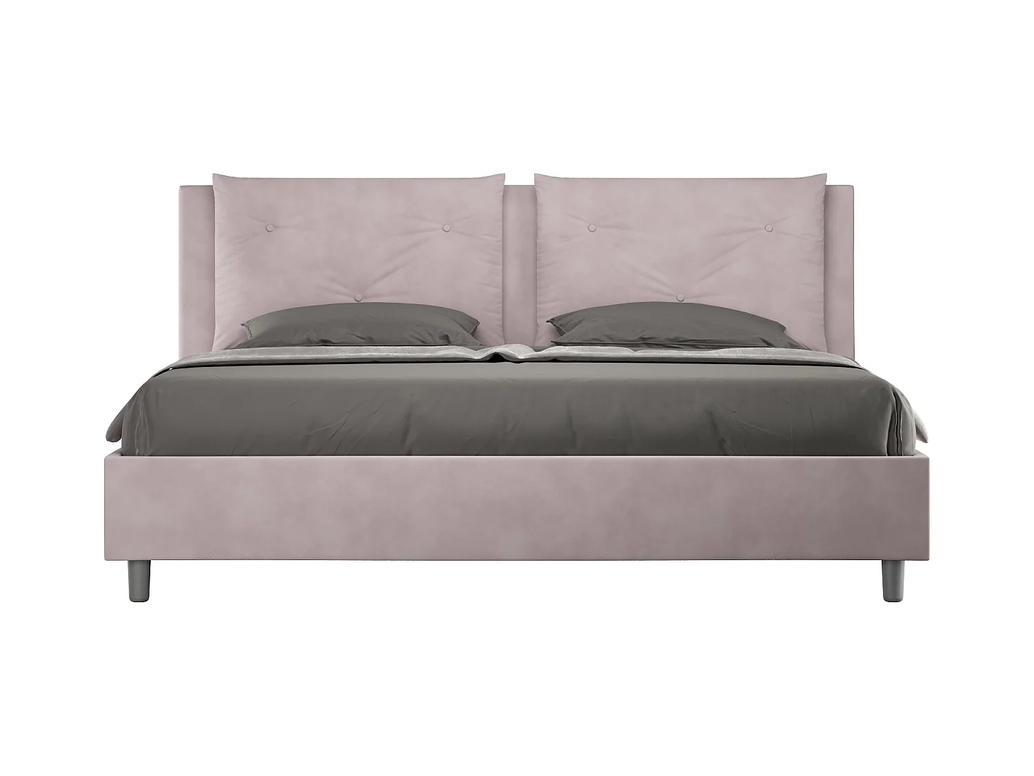 Appia bed met gewatteerde bodem in glycine microvezel 180x210