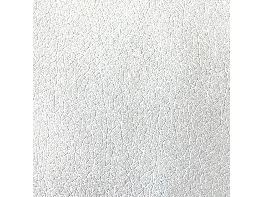 Lit avec sommier 160x190 structure frêne blanc tête de lit similicuir blanc Kaia