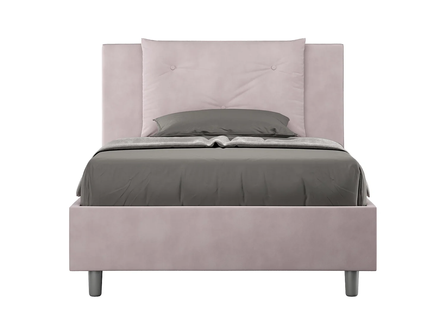 Lit 1 place et demi sans sommier rembourré 120x200 microfibre lilas Appia