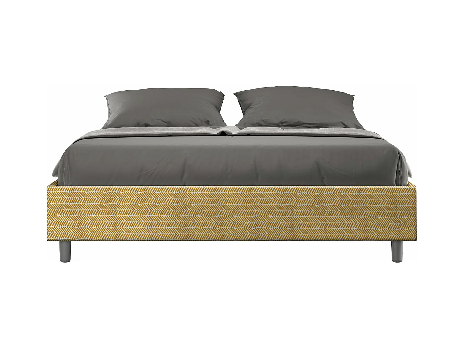 Bedbodem met gestoffeerde bodem 160x190 Aragona 3 stof Azelia geel