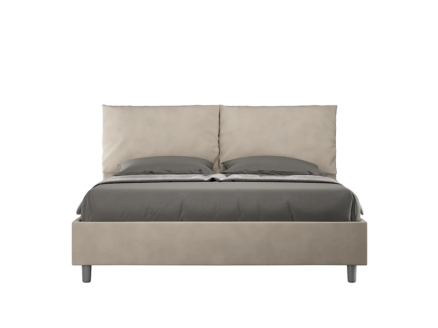 Gestoffeerd Bed 160x210 zonder lattenbodem microvezel zand Antea
