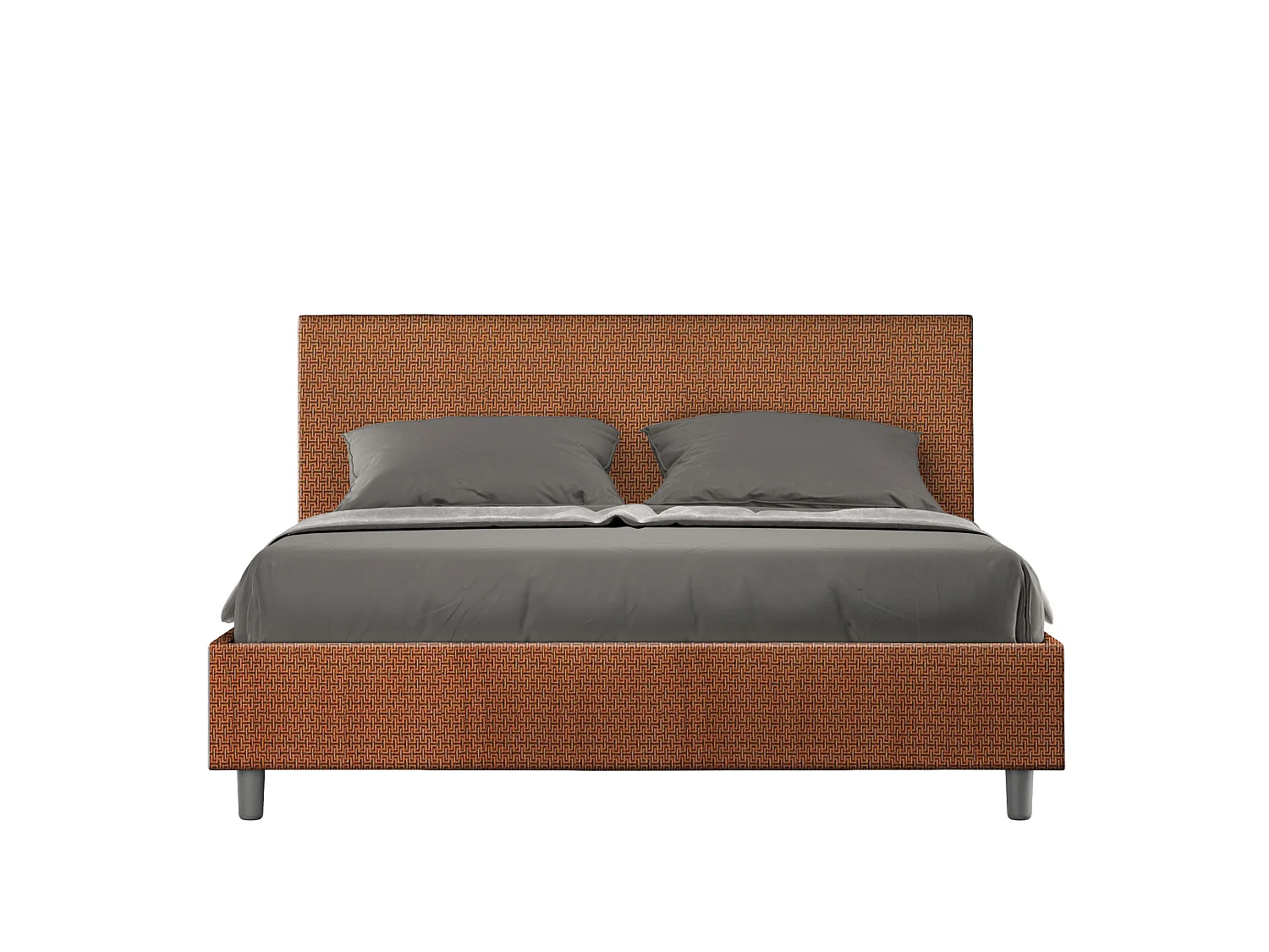 Gepolstertes Bett ohne Lattenrost 160x190 mit Stoffbezug Labirinto 04 Orange Adele