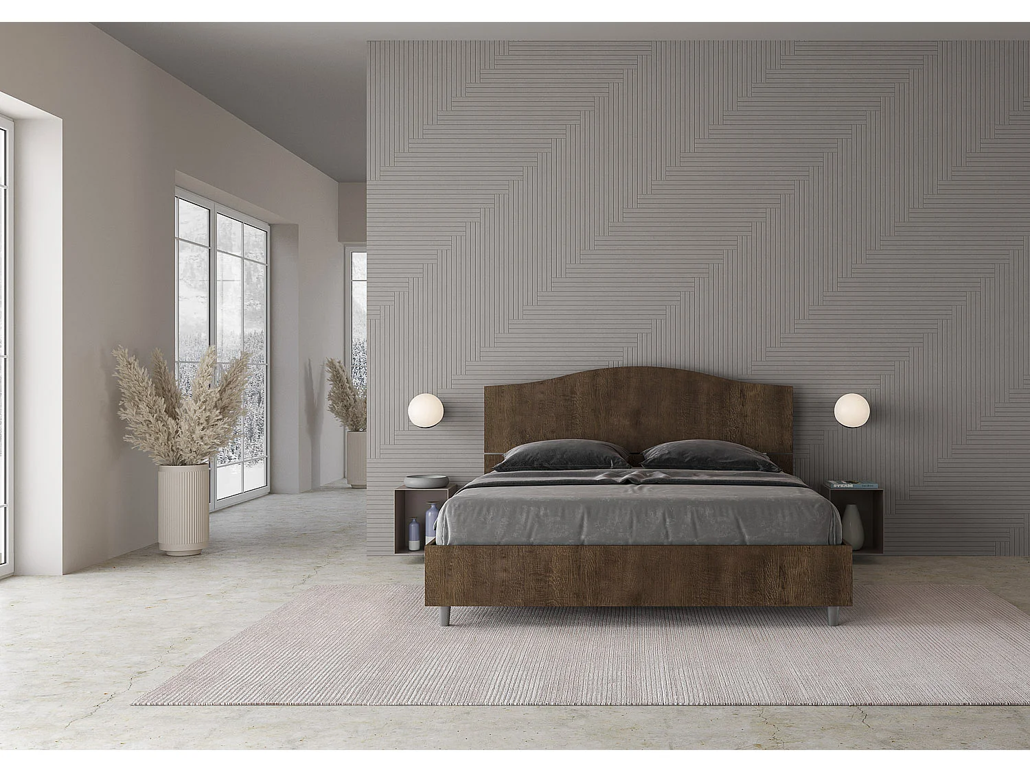 Cama de casal queen size con estrado 160x200 nogueira Dores