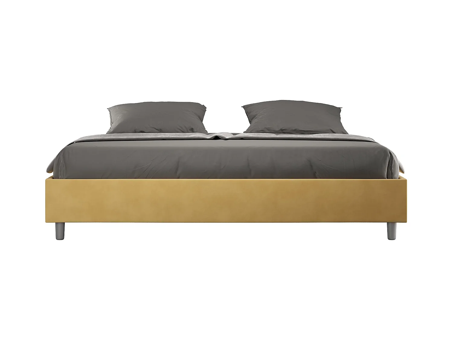 Bedbodem met gestoffeerde bodem 200x210 in Azelia oker microvezel