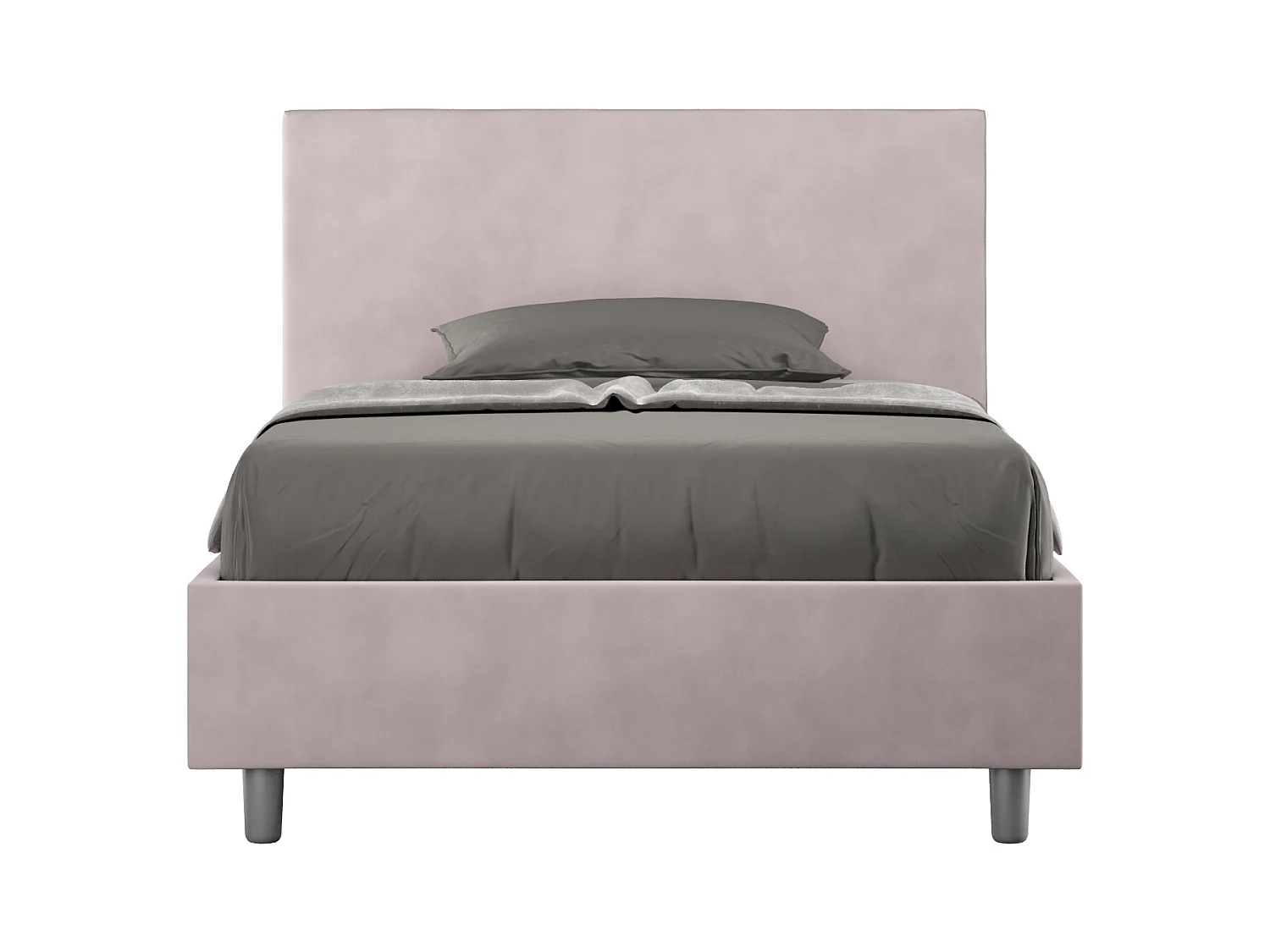 Lit 1 place et demi sans sommier rembourré 120x210 microfibre lilas Adele