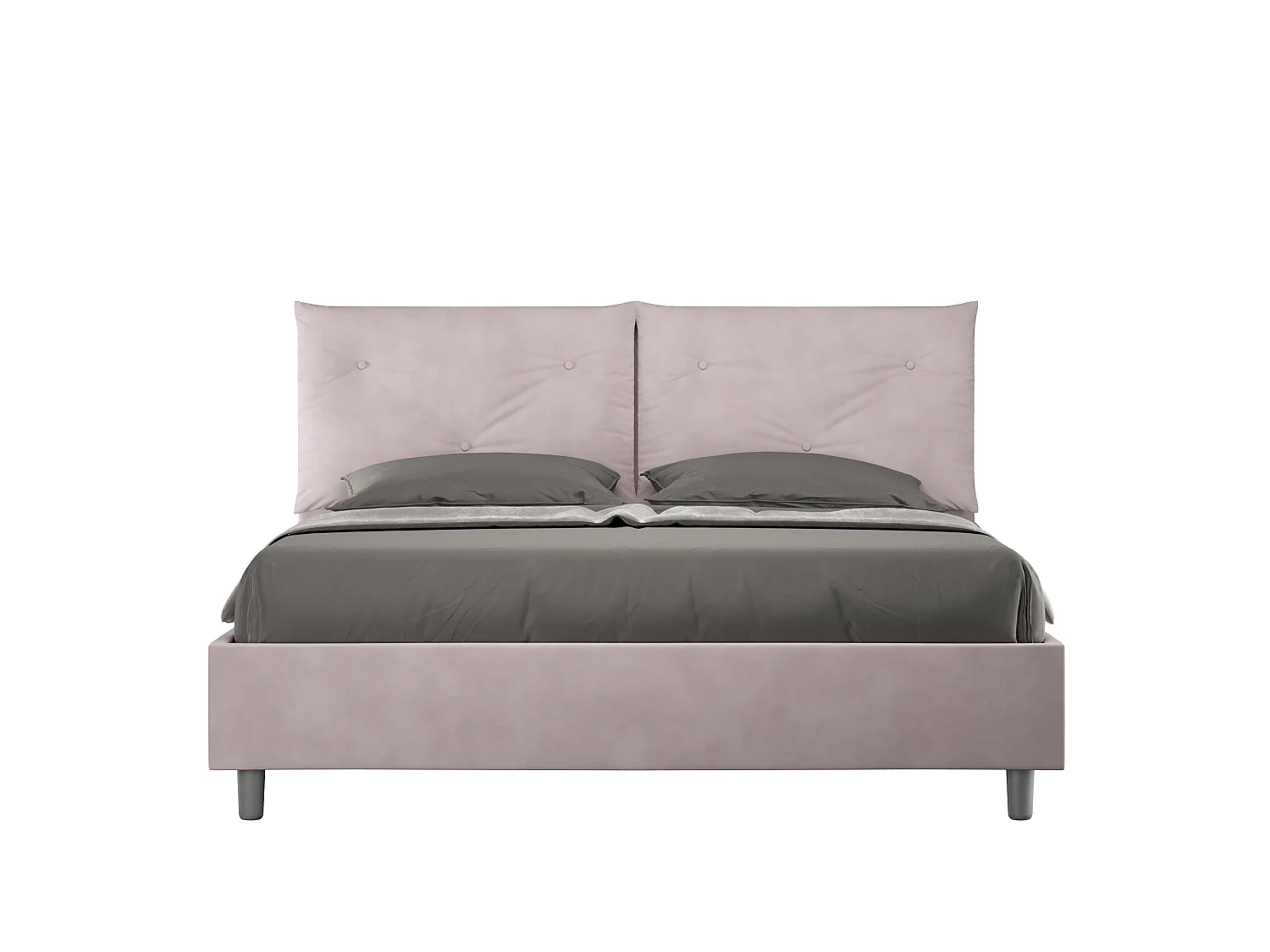Lit avec sommier rembourré 160x210 microfibre lilas Appia