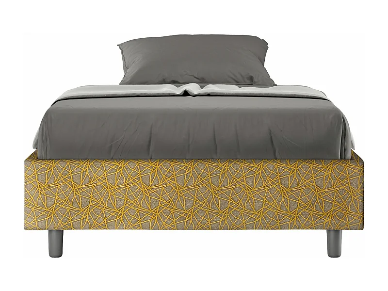 Letto Sommier senza rete imbottito 120x200 tessuto Era 06 giallo Azelia