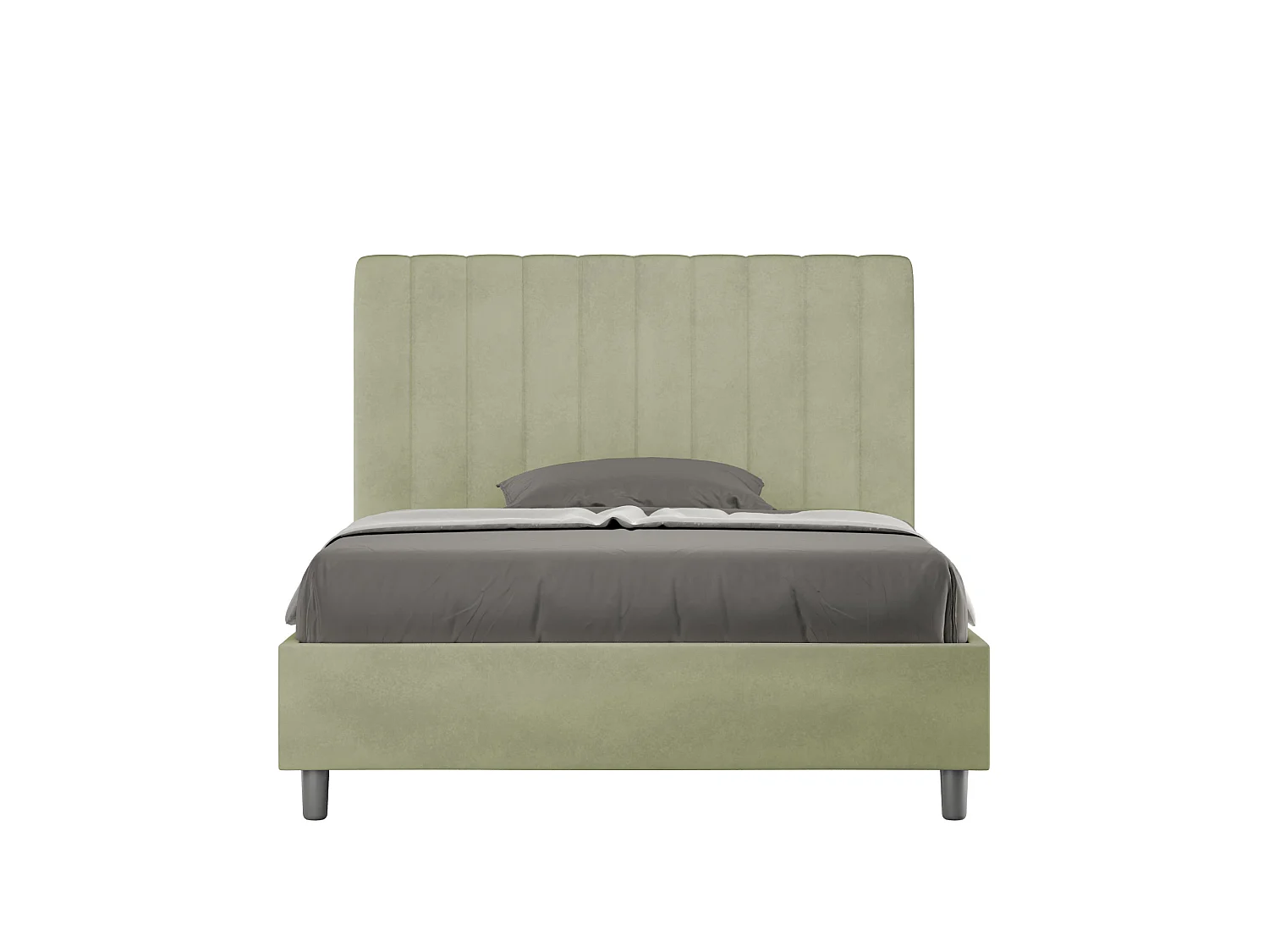 Cama de una plaza y medio con somier acolchada 120x210 microfibra verde Agueda