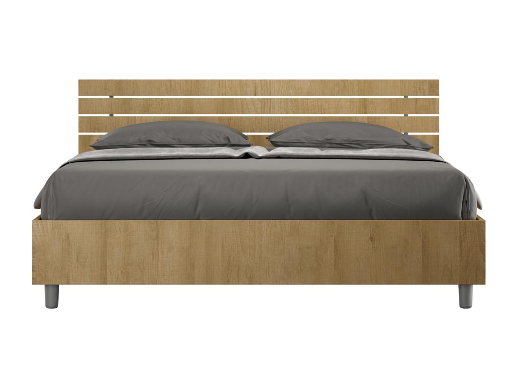 Letto senza rete 160x200 testata inclinata con doghe quercia Ankel